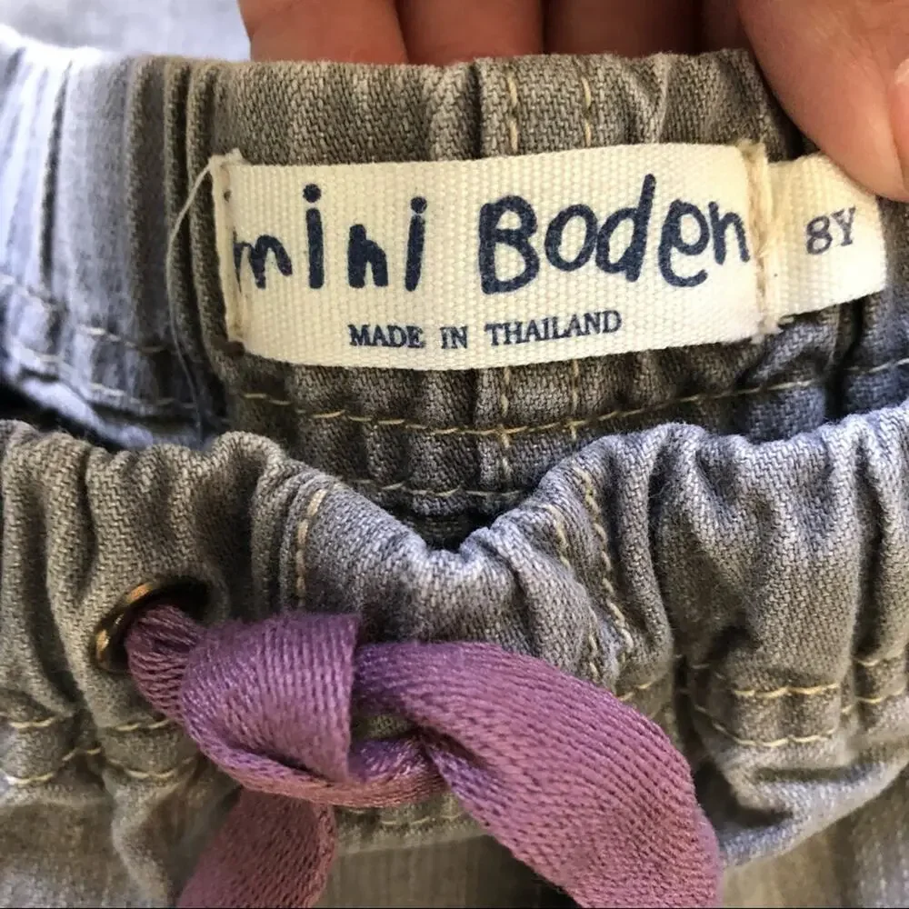 Mini Boden Boys Distressed Denim Shorts Knee Length Gray Size 8